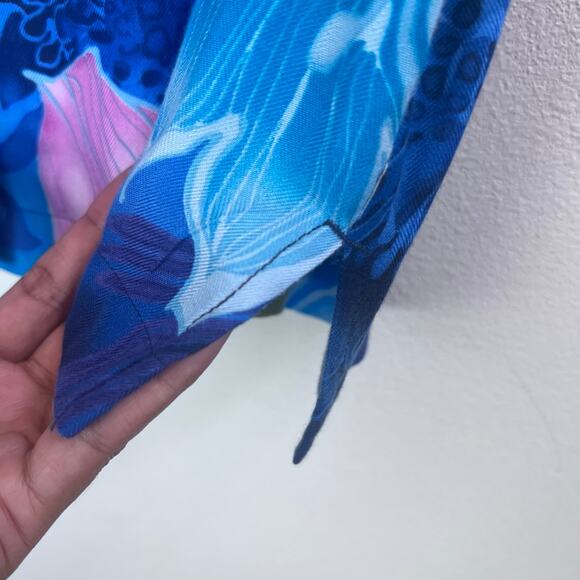 Caribbean Joe Hawaiian Silk Blend Floral Short Sleeve Shirt Women's Size Medium - Picture 3 of 6